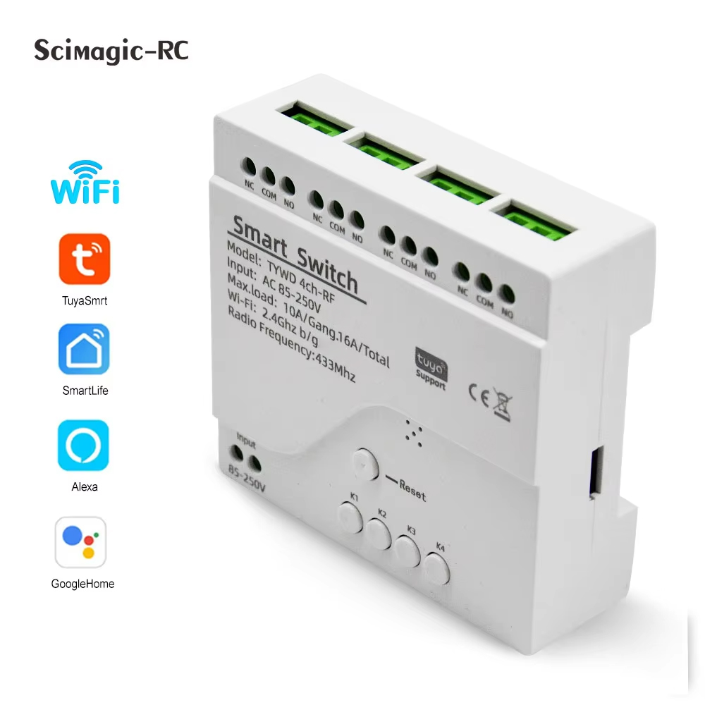 Tuya 4 Channel - Smart Tuya Schalter 4CH Relais Modul