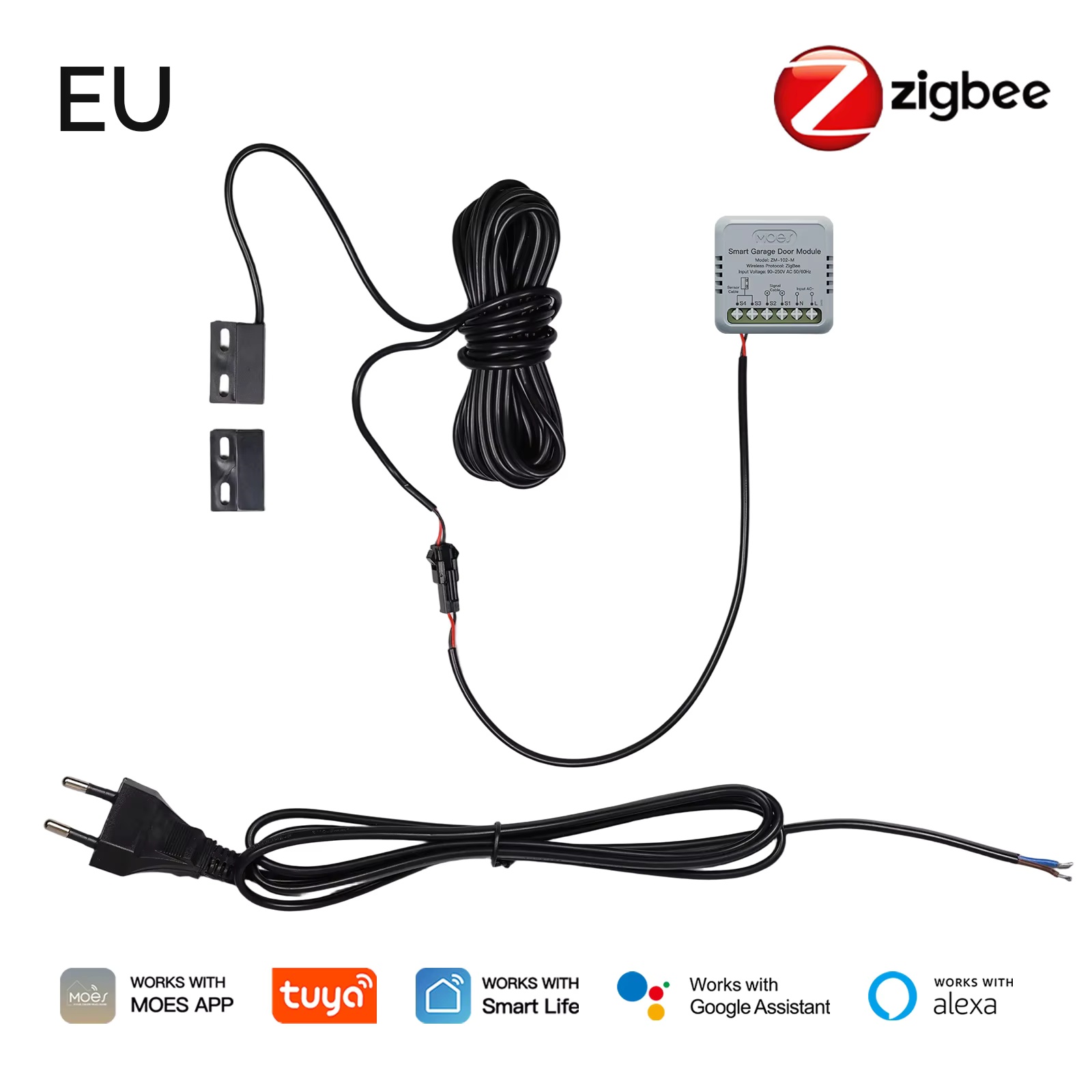 Home Assistant Tuya - MOES Zigbee Garagentor-Steuerungsmodul Kompatibel mit Tuya/Smart
