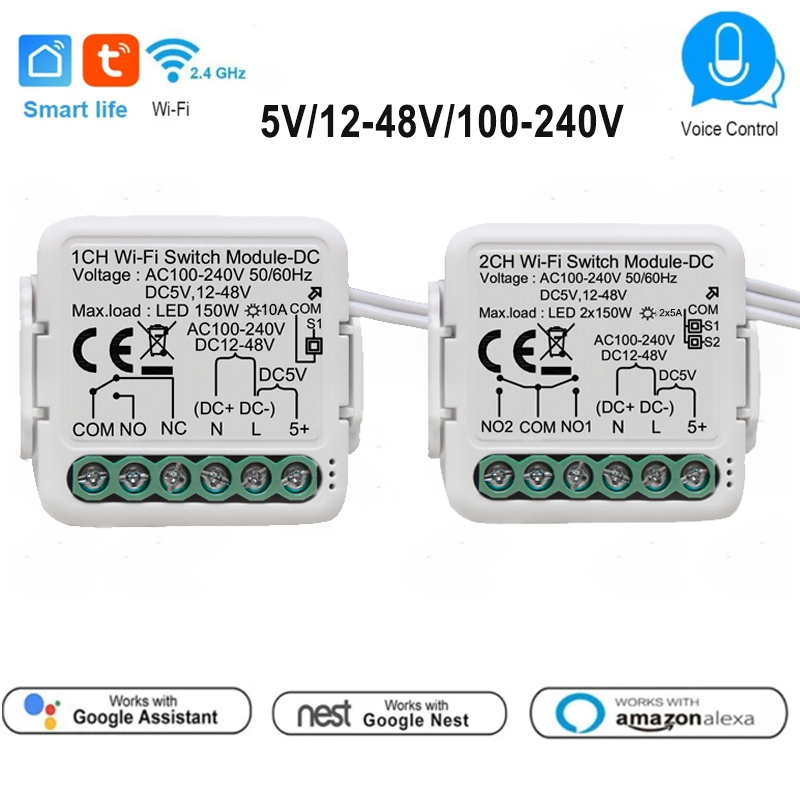Tuya 4 Channel - Tuya Smart Dry Contact Schaltermodul DC5V/12-48V