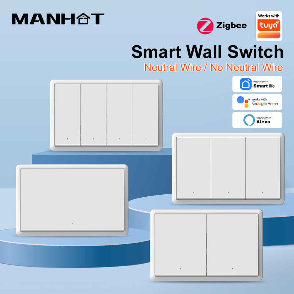 Smart Relay Tuya - MANHOT ZigBee3.0 Smart Switch ohne Neutralleiter,