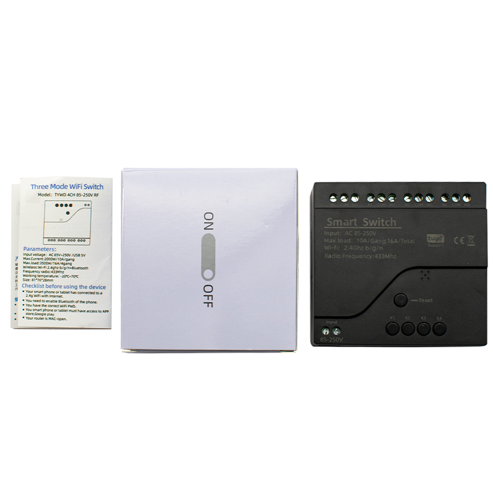 Schwarz Stil Tuya 4CH Wifi Sma – Tuya 4 Channel Bewertung und Preis